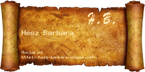 Hesz Barbara névjegykártya